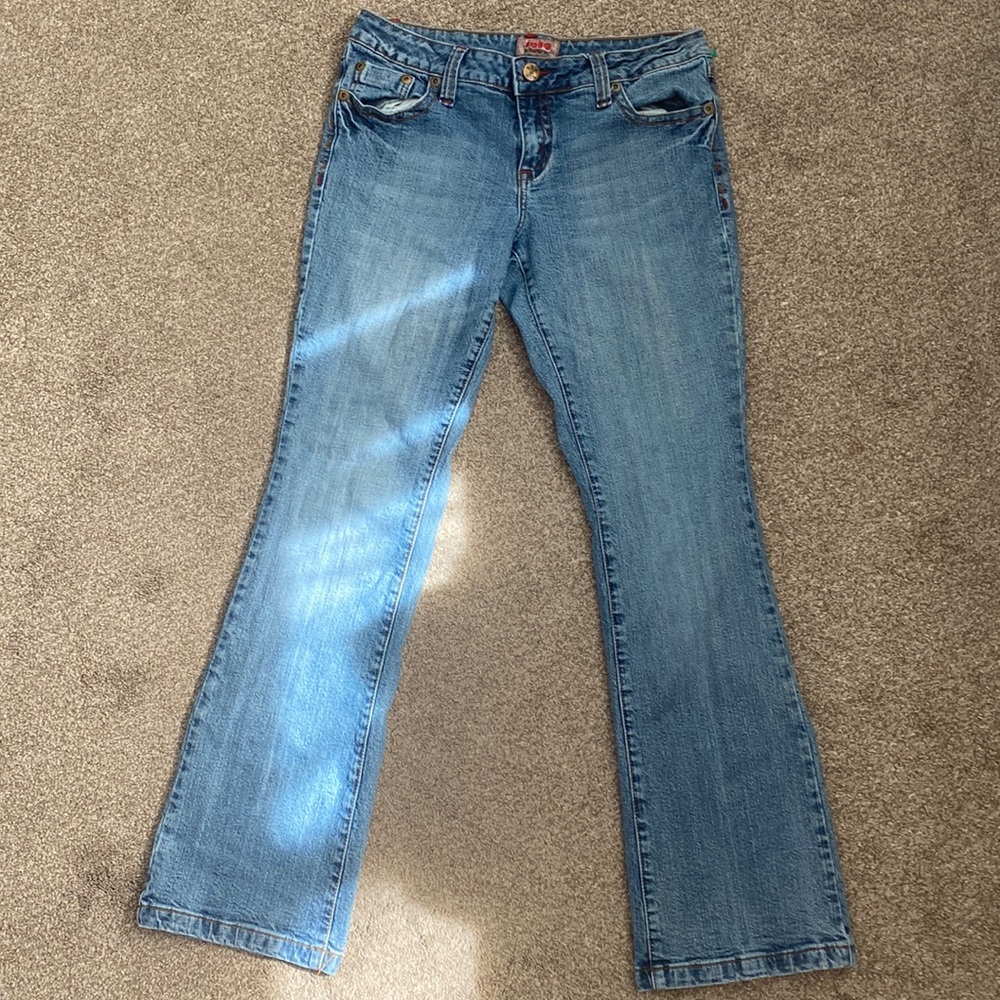 Vintage NOBO No Boundaries Flare Jeans with Butterfly Stitching 30in